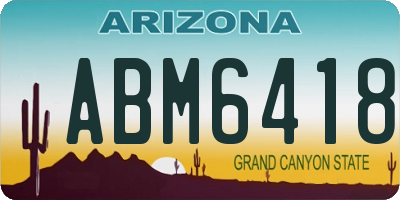 AZ license plate ABM6418