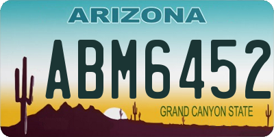 AZ license plate ABM6452
