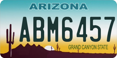 AZ license plate ABM6457