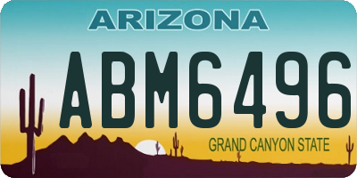 AZ license plate ABM6496
