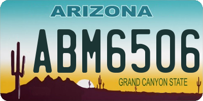 AZ license plate ABM6506