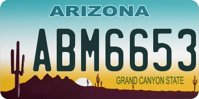 AZ license plate ABM6653