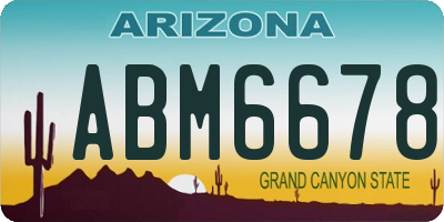 AZ license plate ABM6678