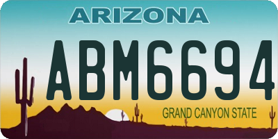 AZ license plate ABM6694