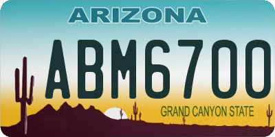 AZ license plate ABM6700