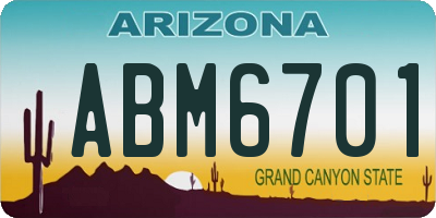AZ license plate ABM6701