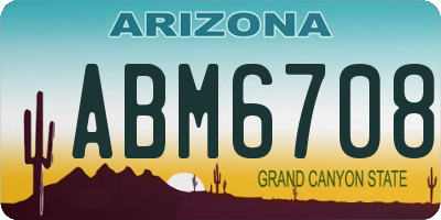 AZ license plate ABM6708