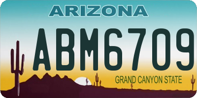 AZ license plate ABM6709