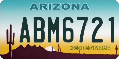 AZ license plate ABM6721