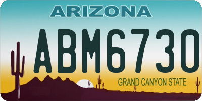 AZ license plate ABM6730