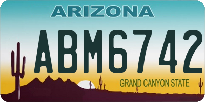 AZ license plate ABM6742