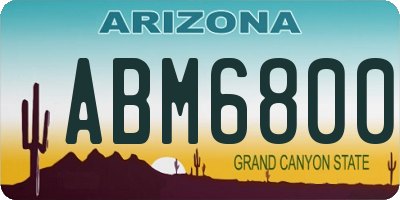 AZ license plate ABM6800