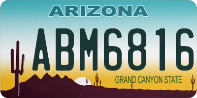 AZ license plate ABM6816