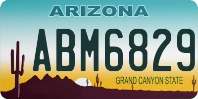 AZ license plate ABM6829