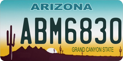 AZ license plate ABM6830