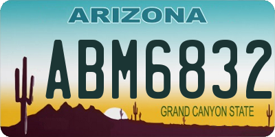 AZ license plate ABM6832
