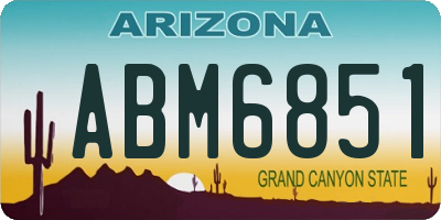 AZ license plate ABM6851