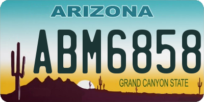 AZ license plate ABM6858