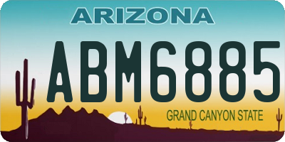 AZ license plate ABM6885