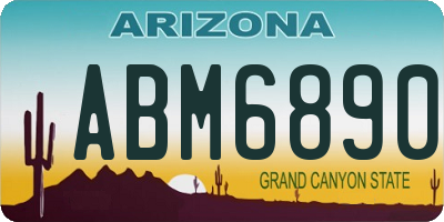 AZ license plate ABM6890