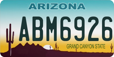 AZ license plate ABM6926
