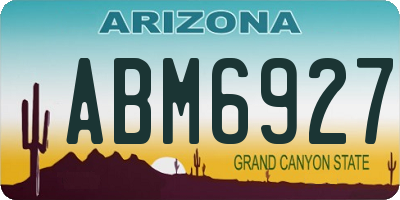 AZ license plate ABM6927