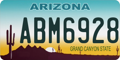 AZ license plate ABM6928