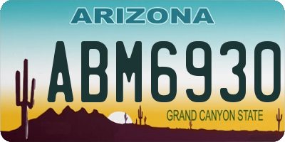 AZ license plate ABM6930