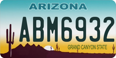 AZ license plate ABM6932