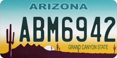 AZ license plate ABM6942