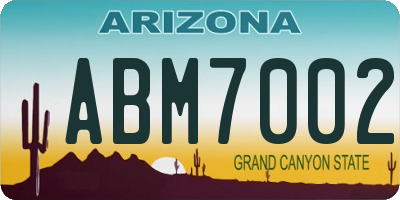 AZ license plate ABM7002