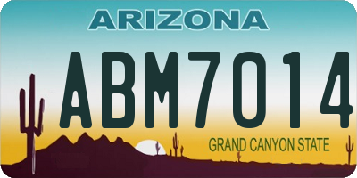 AZ license plate ABM7014