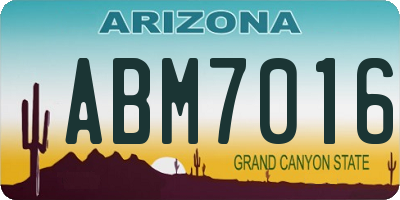 AZ license plate ABM7016