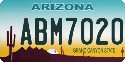AZ license plate ABM7020