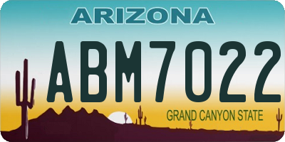 AZ license plate ABM7022