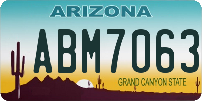 AZ license plate ABM7063