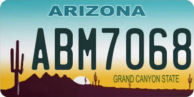 AZ license plate ABM7068