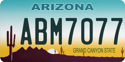 AZ license plate ABM7077