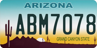 AZ license plate ABM7078