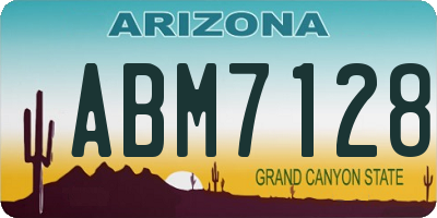 AZ license plate ABM7128
