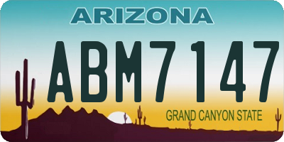 AZ license plate ABM7147
