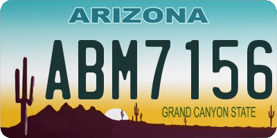 AZ license plate ABM7156
