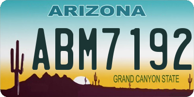 AZ license plate ABM7192