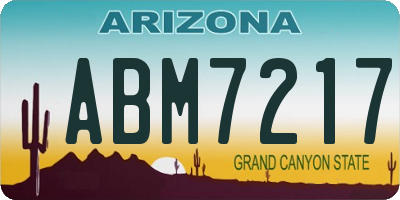 AZ license plate ABM7217