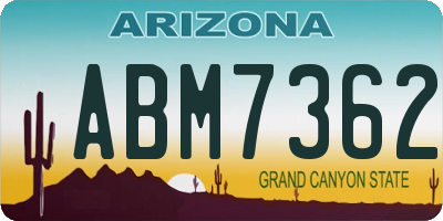 AZ license plate ABM7362