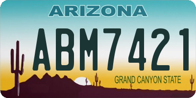 AZ license plate ABM7421