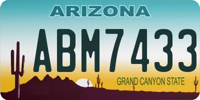 AZ license plate ABM7433
