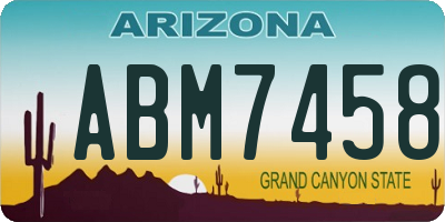 AZ license plate ABM7458