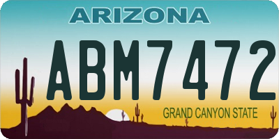 AZ license plate ABM7472