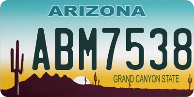 AZ license plate ABM7538